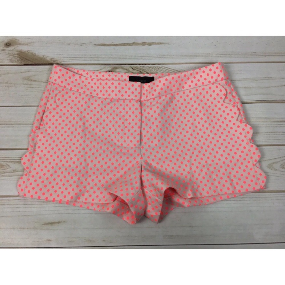 J. Crew Pink Polka Dot Scalloped Shorts Sz 4 New